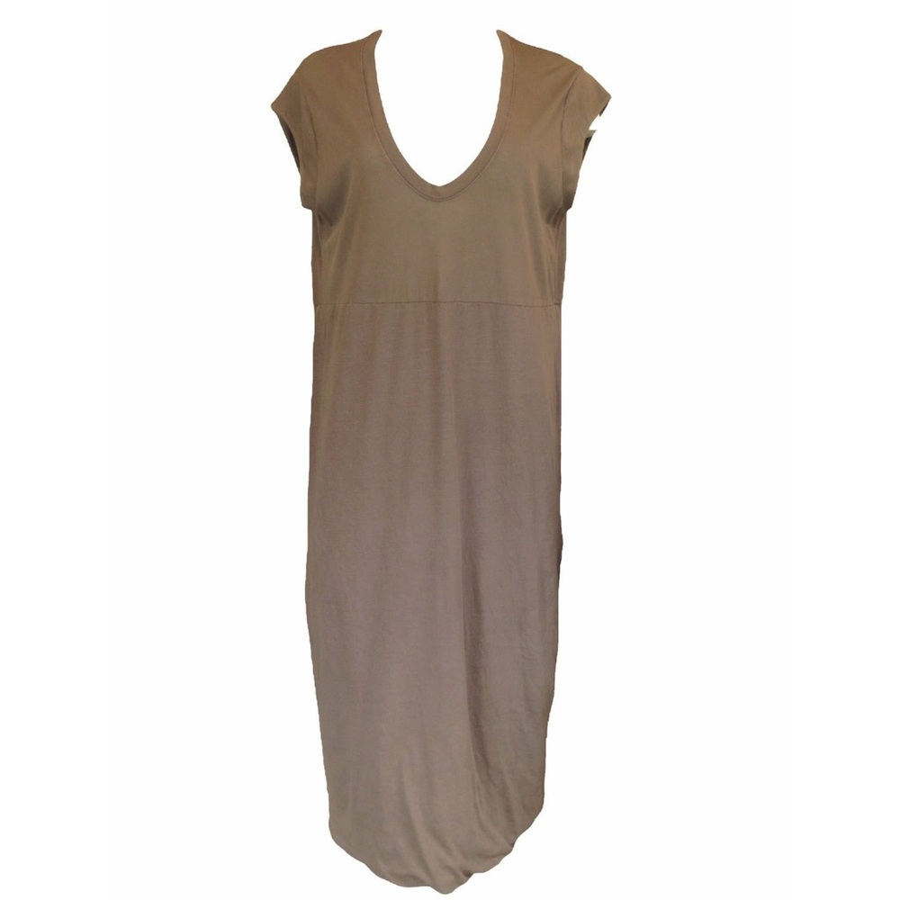 NWT James Perse Brown Deep V Double Layer Dress SZ 0/XS